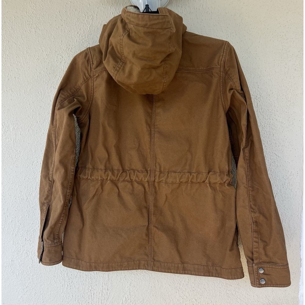 Patagonia Prairie Dawn Jacket Women’s Brown Hooded Organic Cotton Barn Chore - Picture 7 of 14